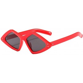 Wrap Irregular Sunglasses Unisex Lightweight Eyeglasses Fashion Sunglasses - Mirrored Polarized Lens - Red - C718TM6DEKU $21.48