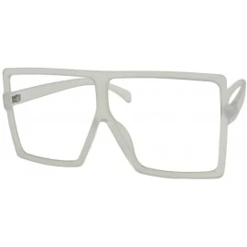Square Large Square Frame Fashion Sunglasses with Microfiber Pouch - Clear / Clear - C918IIK8I3I $24.41