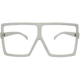 Square Large Square Frame Fashion Sunglasses with Microfiber Pouch - Clear / Clear - C918IIK8I3I $13.17