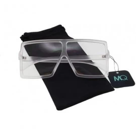 Square Large Square Frame Fashion Sunglasses with Microfiber Pouch - Clear / Clear - C918IIK8I3I $13.17