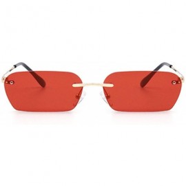 Oversized RimlSunglasses Women Luxury Cat Eye Sun Glasses Men Vintage Retro Square Small Sunglass Black Yellow - Blue - CG197...