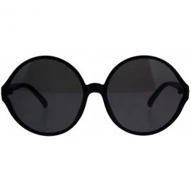 Oversized Womens Oversize Round Mod Retro Diva Plastic Sunglasses - Matte Black - C918CIAX9CS $19.77