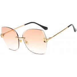 Aviator Aviator sunglasses - fashion sunglasses ladies creative multi-color frameless sunglasses - B - CG18ROSKU6N $82.15