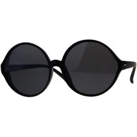 Oversized Womens Oversize Round Mod Retro Diva Plastic Sunglasses - Matte Black - C918CIAX9CS $19.77