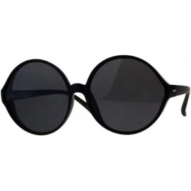 Oversized Womens Oversize Round Mod Retro Diva Plastic Sunglasses - Matte Black - C918CIAX9CS $13.09