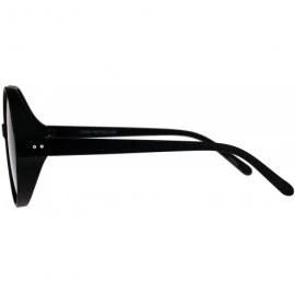 Oversized Womens Oversize Round Mod Retro Diva Plastic Sunglasses - Matte Black - C918CIAX9CS $19.77