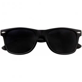 Square Super Dark Black Lens Men's Sunglasses Retro Classic 80's Stylish Trendy Shades - Black - CL18OX2CT27 $13.23