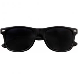 Square Super Dark Black Lens Men's Sunglasses Retro Classic 80's Stylish Trendy Shades - Black - CL18OX2CT27 $19.32
