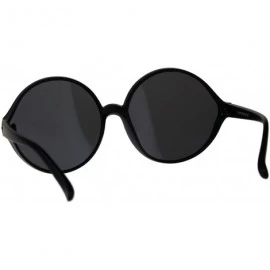 Oversized Womens Oversize Round Mod Retro Diva Plastic Sunglasses - Matte Black - C918CIAX9CS $13.09