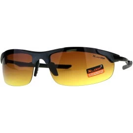 Rimless Xloop HD Lens Sunglasses High Definition Mens Half Rim Wrap Around - Gunmetal - CJ18E692OQA $20.00