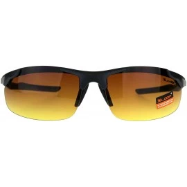 Rimless Xloop HD Lens Sunglasses High Definition Mens Half Rim Wrap Around - Gunmetal - CJ18E692OQA $10.66