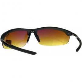 Rimless Xloop HD Lens Sunglasses High Definition Mens Half Rim Wrap Around - Gunmetal - CJ18E692OQA $10.66