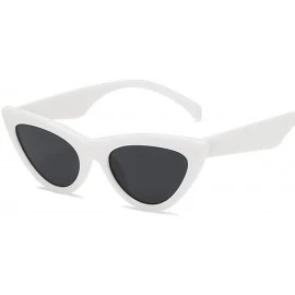 Aviator Vintage Mirror Women Cat Eye Sunglasses Luxury Brand Designer Sun Glasses White - White - C918YNDE5K6 $18.54