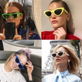 Aviator Vintage Mirror Women Cat Eye Sunglasses Luxury Brand Designer Sun Glasses White - White - C918YNDE5K6 $11.47