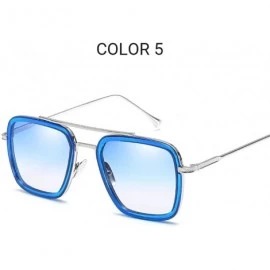 Square Small Square Polarized Sunglasses for Men and Women Polygon Mirrored Lens - Color 5 - CK18TS4WEED $30.58
