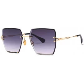 Rectangular Fashion Men women Oversized Frameless Candy color Sunglasses UV400 - Gray - CL18N9GX4LW $22.12