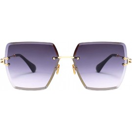 Rectangular Fashion Men women Oversized Frameless Candy color Sunglasses UV400 - Gray - CL18N9GX4LW $12.85