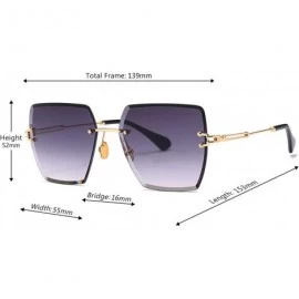 Rectangular Fashion Men women Oversized Frameless Candy color Sunglasses UV400 - Gray - CL18N9GX4LW $12.85