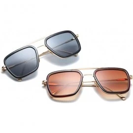 Square Small Square Polarized Sunglasses for Men and Women Polygon Mirrored Lens - Color 5 - CK18TS4WEED $18.60