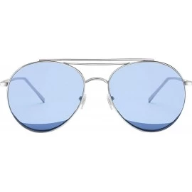 Cat Eye Round Fashion Sunglasses for Women Men Aviator Metal Mirror Sunglasses - C5 - CA18R2OGG3X $10.59