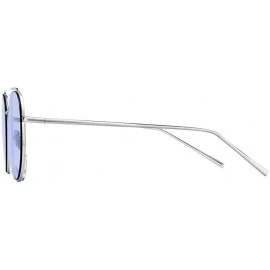 Cat Eye Round Fashion Sunglasses for Women Men Aviator Metal Mirror Sunglasses - C5 - CA18R2OGG3X $10.59