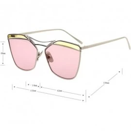 Aviator Fashion Women Metal Frame Flat Driver Polarized Aviator Sunglasses 9058 - Pink - CQ12HXTEW1P $13.70
