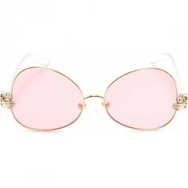 Butterfly Square Women's Metal Sunglasses Butterfly Style Pearl Nose Pieces Colored Lens - Pink - CD18G3N7EWN $8.99
