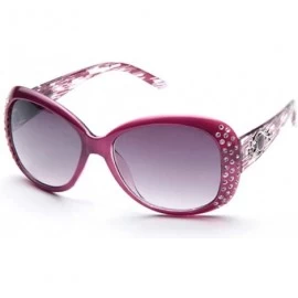Oversized Women Oversized Rhinestone Fashion Sunglasses for Women - Coral - CB117DDYY33 $8.55