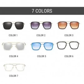 Square Small Square Polarized Sunglasses for Men and Women Polygon Mirrored Lens - Color 5 - CK18TS4WEED $30.58