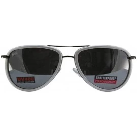Aviator 3 Pairs Swag Aviator B Fashion Sunglasses Red White Pink Frame Flash Mirror Lens - CW18Z6R4EHK $46.59