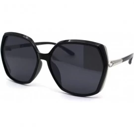 Butterfly Womens Rhinestone Jewel Hinge Octagonal Butterfly Sunglasses - Black Silver Black - CK1972S4CIT $23.58