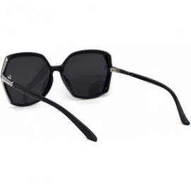 Butterfly Womens Rhinestone Jewel Hinge Octagonal Butterfly Sunglasses - Black Silver Black - CK1972S4CIT $13.96