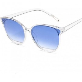 Cat Eye Classic Sunglasses Vintage Plastic Glasses - Trans Blue - CT199EGA450 $29.55