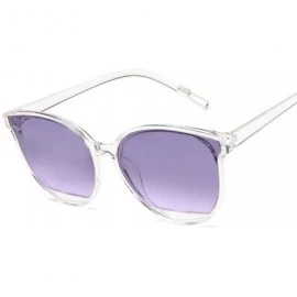 Cat Eye Classic Sunglasses Vintage Plastic Glasses - Trans Blue - CT199EGA450 $12.50