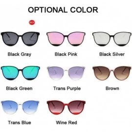 Cat Eye Classic Sunglasses Vintage Plastic Glasses - Trans Blue - CT199EGA450 $12.50
