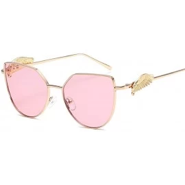 Goggle Sunglasses Of Wing Of A Gender Is Fashionable Sunglass Metal Glasses - Gold Frame Marine Yellow Film - CU18TMQH5AL $12.41