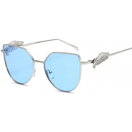 Goggle Sunglasses Of Wing Of A Gender Is Fashionable Sunglass Metal Glasses - Gold Frame Marine Yellow Film - CU18TMQH5AL $20.06