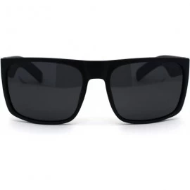 Sport No Glare Polarized Lens Flat Top Hipster Plastic Horn Rim Sunglasses - Matte Black Black - C7195KQTTLI $11.94