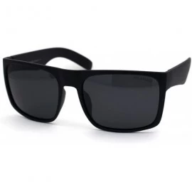 Sport No Glare Polarized Lens Flat Top Hipster Plastic Horn Rim Sunglasses - Matte Black Black - C7195KQTTLI $11.94