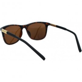 Square TAC Polarized Lens Mens Square Sunglasses Aluminum Temple Spring Hinge - Tortoise (Brown) - CX18AYKA2SO $13.64