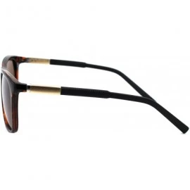 Square TAC Polarized Lens Mens Square Sunglasses Aluminum Temple Spring Hinge - Tortoise (Brown) - CX18AYKA2SO $13.64