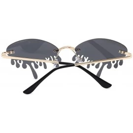 Square Fashion Sunglasses Women Men Rimless Tears Shape Street Eyeglasses Shades - A - CK190O8R2LN $8.41