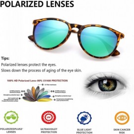 Wayfarer Sunglasses Polarized Protection Wearpro Mirrored - Amber Leopard Frame/Green Mirror Lens - CP18TW2TGYM $12.71