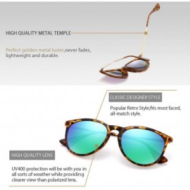Wayfarer Sunglasses Polarized Protection Wearpro Mirrored - Amber Leopard Frame/Green Mirror Lens - CP18TW2TGYM $12.71