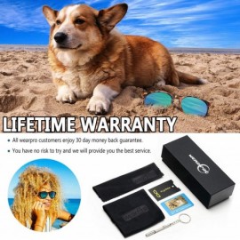 Wayfarer Sunglasses Polarized Protection Wearpro Mirrored - Amber Leopard Frame/Green Mirror Lens - CP18TW2TGYM $12.71