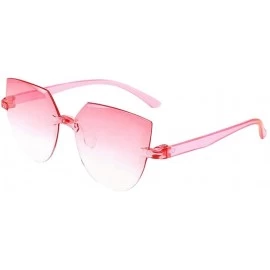 Rimless Unisex One Piece Jelly Candy Colorful Eyewear Transparent Frameless Multilateral Shaped Sunglasses - B - CC1900LXNTD ...