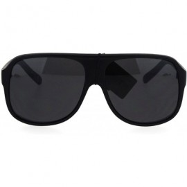Aviator KUSH Sunglasses Mens Matte Black Square Racer Aviators UV 400 - Black Red - CI184QIH4TC $12.75