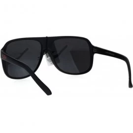 Aviator KUSH Sunglasses Mens Matte Black Square Racer Aviators UV 400 - Black Red - CI184QIH4TC $12.75
