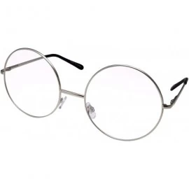 Oversized 1 Pc Extreme Oversized XXL Round Metal Eye Glasses Big Frame Circle - Choose Color - Silver - CX18N7K446U $13.40