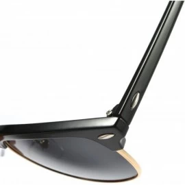 Aviator Polarized Sunglasses Semi Rimless Frame Classic Retro for Men Women - Brilliant Black Frame Grey Lens - CT18THLM5DS $...